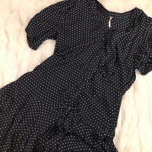 Free People button up polka dot dress NWT